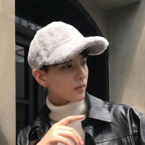 Hat men winter plush warm cap winter thick baseball cap Korean version Joker solid color cold hat male tide