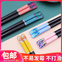 Childrens cartoon alloy chopsticks commercial domestic anti-high temperature and high temperature resistant single clothes for one person One chopstick sub-meal special