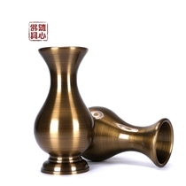 Yuantong Buddha equipment enshrines Guanyin vase antique brushed pure copper for Buddha vase before Buddha copper vase home pair