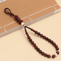 Car key chain sleeve anti-throw rope hanging wrist short sandalwood Buddha beads hand-woven mens and womens peace vintage