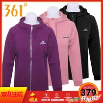 361 Degree Womens 2021 Spring and Autumn New hooded cardigan 361 air layer fabric comfortable sports coat women