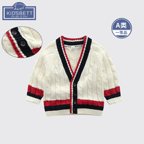 Baby clothes Boys autumn Western style knitwear cardigan jacket Children spring and autumn year-old baby sweater jacket tide