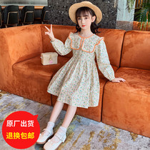 Girl Lian Dress Spring Dress 2022 New Fashion Spring Autumn Season CUHK Child Crus Princess Korean version of dress Dress Tide