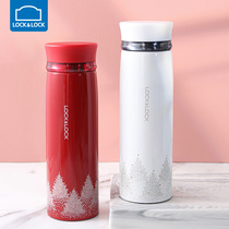 Lock lock thermos cup for men and women students large capacity 304 stainless steel summer cold high-value couple water cup