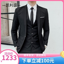 Suit suit men three-piece Korean edition recreational banquet dress groom dress groom wedding dress tide
