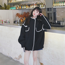 Black early autumn coat womens short 2021 New loose fashion spring and autumn Korean student ins baseball uniform