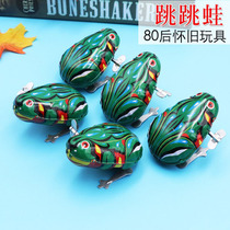 Iron frog jumping frog clockwork Children Baby toy Christmas classic 80 nostalgic retro hot toy