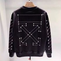 OFF 19fw ow horoscope geometric arrow Sketch line 2019 autumn and winter men loose long sleeve round neck sweater