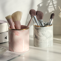 ins Nordic makeup brush storage barrel marble storage bucket chopsticks barrel eyebrow comb eye shadow pen ceramic