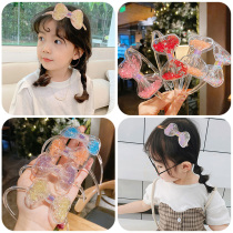 South Korea Fluorescent Color East Large Door New Transparent Hair Stirrup 100 Hitch Children Brief Resin Flow Sandhead Stirrup Hair Accessories