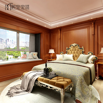 American light and luxurious background wall Wall Protection Wall Room Living-room Bedroom Background Wall Styling Solid Wood Composite Wall Skirt Baking Varnish