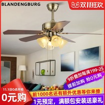 Nordic invisible fan lamp modern simple restaurant ceiling fan lamp big wind bedroom retro with electric fan living room chandelier