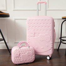 ~ Trolley box Women 24 inch cute hipster college students super light luggage universal wheel 20 inch hand pull suitcase