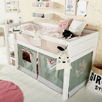 Half-height bed Children solid wood multifunctional up and down bed game house boy modern simple cute bedroom bedside bed