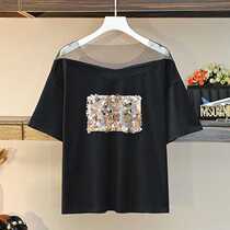 Yin liishannet yarn bright sheet splicing cotton short sleeve T-shirt M26