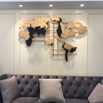 European model room soft decoration creative wall hanging hotel world map metal wall decoration wall decoration pendant