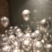 Thickening explosion-proof balloon net red birthday party helium creative ornamental scene wedding room arranged metal silver fluttering