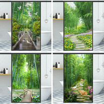 Toilet anti-peep anti-walk light balcony shading frosted bedroom window sticker light transmission opaque glass adhesive film