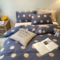 Autumn and winter 100% pure cotton non-hair cotton sanding active printing and dyeing four-piece set