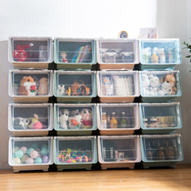 Front open childrens toy containing box finishing box transparent clamshell snack containing box drawer containing cabinet storage box