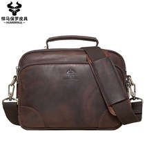 New Mens Leather Casual Sackle Mens Bag Mad Horse - skin Feature Single Shoulder Bag Men Customized Wholesale