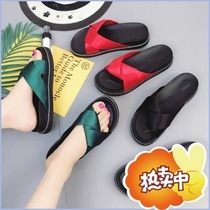 Summer green high-heeled home ladies satin shoes slippers womens summer wear flat-bottomed casual student seaside black?