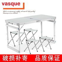 1 2 meters outdoor foldable table and chair set Self-driving travel dining table Portable stall folding table Advertising table