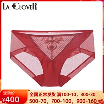 LA CLOVER LANKA Beloved RED Red Pint Lady Lace Low Waist Triangle Briefs LC22JW1