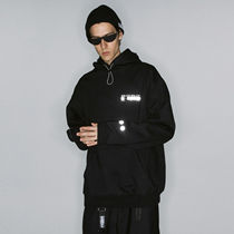 FPA (VENGETICE)spring reflective hot-stamping basic hoodie national tide brand mens hip-hop loose embroidered sweater