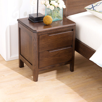 Wood workshop Oak two-draw bedside table Nordic solid wood bedside cabinet Japanese simple bedroom furniture locker