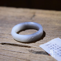 (Support re-inspection) Xishi Xinjiang Hetian Jade Yenniugou purple white two-color carved 56-ring bracelet female