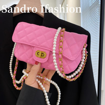 France Sandro Ifashion 2021 new Lingge chain shoulder messenger phone bag soft leather wallet tide
