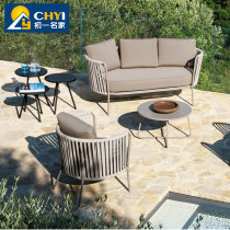 Nordic outdoor sofa Villa open-air garden sun room rattan wicker chair fashion balcony creative rattan sofa