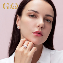 GiO jewelry Japan Akoya sea water pearl ring 18K rose gold full diamond everlasting series pearl jewelry