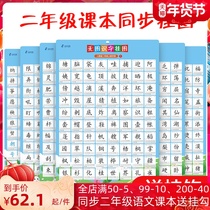 2021 Elementary School Peoples Education Department edited the second grade first and second volume Booklist literacy card wall chart Chinese textbook synchronization