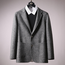 Cultivation workplace temperament heavy first cut wool men Business casual suit handmade double-sided suit jacket