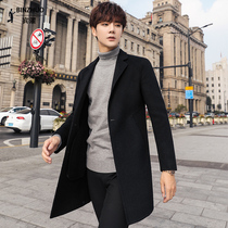 Mens windbreaker 2019 new winter double-sided cashmere coat long Korean version trend handsome wool woolen woolen coat