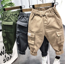 Boys autumn pants 2020 Spring and Autumn New Korean Childrens loose overalls 2-7 years old foreign style casual pants tide