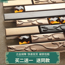 KASARO long strip mirror stainless steel crystal glass drill bathroom self-adhesive mosaic tile wall sticker background wall