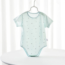 Dabi rabbit mens and womens baby shirt baby short sleeve jumpsuit summer cotton thin baby triangle ha clothes