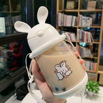 Childrens water cup female cute girl with straw 2020 new trendy high-value plastic net red school special cup