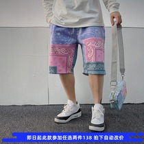 MEDAIGUAL European and American street hip hop West Coast cashew flower sports shorts men and women loose Beach five-point pants