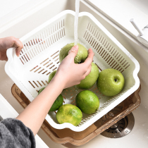 RIMBOR Bright Treasure double layer drain basket kitchen household washing fruit basket basin tableware multi-function drain basket
