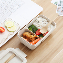 Japanese-style compartmentalized lunch box lunch box separated office worker microwave oven middle school student lunch box with tableware and lid double-layer