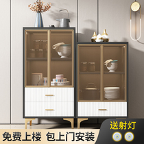  Dining side cabinet Modern simple dining room cabinet against the wall Nordic light luxury living room cabinet multi-function tea cabinet storage locker