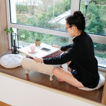  Bay window small coffee table creative grass rattan simple modern Nordic Japanese windowsill Kang table storage tatami small table