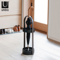 NEW spot UMBRA wooden handle umbrella stand storage home entrance hall drain rack