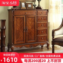 American countryside solid wood shoes cabinet European-style furniture sculpted lockers solid wood with two door shoe cabinets whole