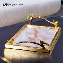 Robbie Rodin enamel tray home creative rectangular simple marble tray Tea Cup tray