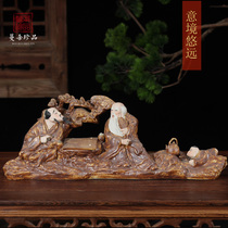 Jingdezhen Panasonic game figure Taibai drunken wine porcelain sculpture Old Man Game ornaments Zen ornaments